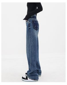 Dames 131627 mmm6 dames jeans wide been denim katoen casual losse stiches mode klassieke trendy designer kleding 230519