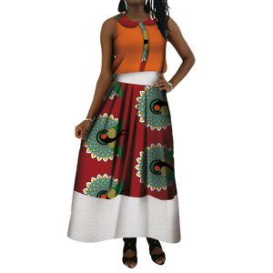 Dames 2 stuk outfit sets zomer nieuwe stijl bazin elegante vrouwen sets dashiki elegent traditionele Afrikaanse kleding WY4100