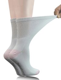 Dames 5 paar niet-bindende katoenen ronde sokken voor diabetespatiënten / dames met naadloze teen en kussenzool 240113
