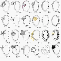 Bagues de mariage en argent sterling 925 pour femmes avec zircon cubique et diamants pour style Pandora
