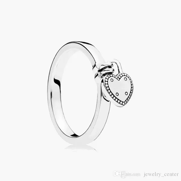 Anillos de boda para mujer de plata de ley 925 con circonitas y diamantes para estilo Pandora, anillo con candado en forma de corazón, anillo con regalo original para mujer con caja original