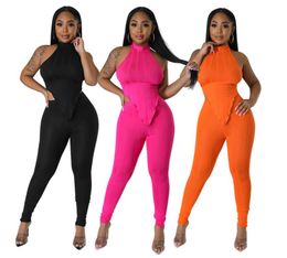 Dames Activewear 2023 Zomerhangende nek Top met slanke fit broek Set Casual Sports Yoga Dames tweedelige set
