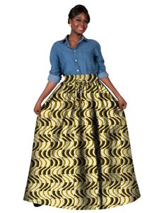 Afrikaanse multi -kleuren half rok met damesstijl met elastische riem - zacht en casual voor bruiloften en feesten YF136
