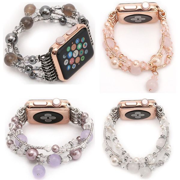 Bracelet extensible en agate pour femme, pour Apple Watch Ultra 49 mm, iWatch Seies 8 7 6 SE 5 4 3 41 mm 45 mm 42 mm 44 mm 38 mm 40 mm, bracelet de montre, ceinture, bijoux pour femme