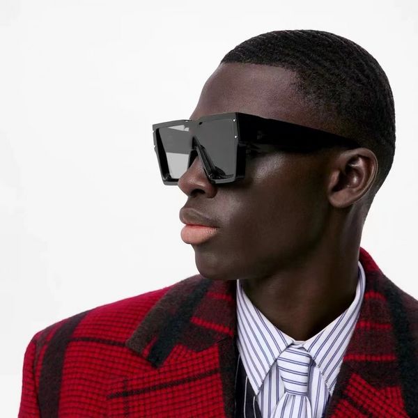 Glasias de diseñador Glasias para mujeres y para hombres Modern Classic Black Acetate Fiber Square Gafas de sol Z2053W
