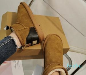 Bottines pour femmes, mini bottes de neige à la mode, chaussures en coton, taille