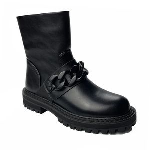 Platform EGTPinaop Ankle Dames 992 Western Black Retro Metal Decoration Autumn Fashion Boots Rubber Outsole Maat 35-43 231219 10069 28117 76806