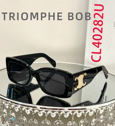 Lunettes de soleil Arc de Triomphe CL 40282 pour femmes, lunettes de soleil de styliste à monture carrée pour hommes, accessoires classiques en métal, miroir à plaque avec lentilles