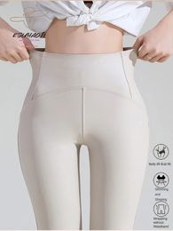 Leggings en cuir Pu en cuir PU sexy pour femmes pantalons de taille haute hiver