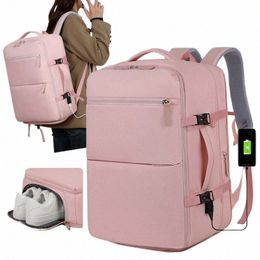 Sac à dos pour femmes Grande capacité Multi-Functi Avion Valise USB Charge Busin Voyage Lage Sacs Étudiant Cartable M5Pp #