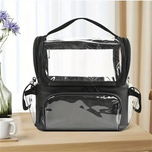 Mochila para mujer, bolsa de maquillaje, estuche de maquillaje, soporte grande para brochas de maquillaje, estuche de viaje para artista de maquillaje profesional, bolsa organizadora de cosméticos impermeable transparente,