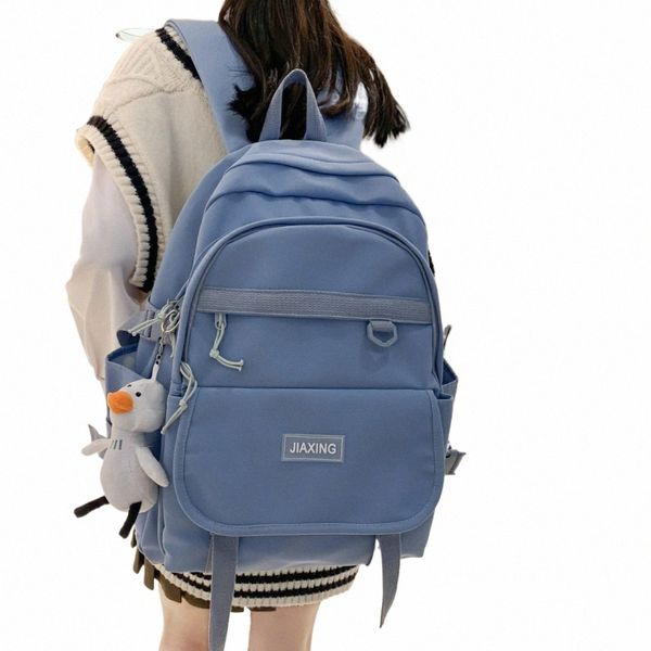 Bolso de mujer 2023 Nueva tendencia Mochila para mujer Mochila de viaje de lona unisex Estilo universitario informal Estudiante Schoolba r1QB #