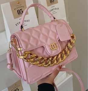 Damestas 2023 PU-leer gouden ketting crossbody TASSEN zwart wit roze 7 kleuren schoudertassen