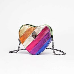 Bolso de mujer Color Contraste Arco Iris Costura Cadena Crossbody Búho Pájaro Cabeza Hombro Kurt bolsas 0613-111