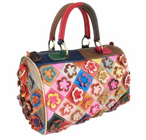 Sac pour femme sac à main en cuir de vachette diamant treillis couleur fleur assortie sac en cuir véritable sac de facteur
