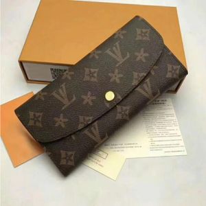 nieuwe frankrijk designer vrouwen lange chequeboek portemonnee creditcard fotohouder portemonnee bruin mono gram wit geruit canvas lederen gratis tas