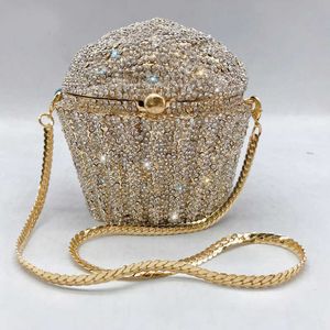 Damestas portemonnees en handtassen tassen voor dames luxe Designer avondbankettas schattig Kristal strass mini schoudertas 230309