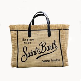 Женская сумка, трендовые сумки-тоут с кисточками, модные соломенные коврики с вышитыми буквами, пляжная сумка, повседневная большая сумка Bolsas