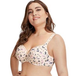 Dames Balconette Volledige figuur Underwire Lichtgevoerd Gedrukte Floral Smooth Contour BH 210623