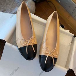 Damesballerina's boogontwerper platte enkele schoenen mode dames klassiek ontwerp kantoor aan huis resort top design schoen
