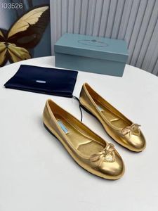 Dames ballet goud zilver mode platte hakken designer luxe dames nieuwe zachte zool casual schoenen 34-41 met doos