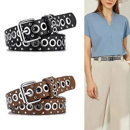 Ceinture femme tendance Rivet ceinture fine ceinture homme Punk Hip Hop Rock Y2K Style ceinture jean ceinture souple en cuir PU ceinture