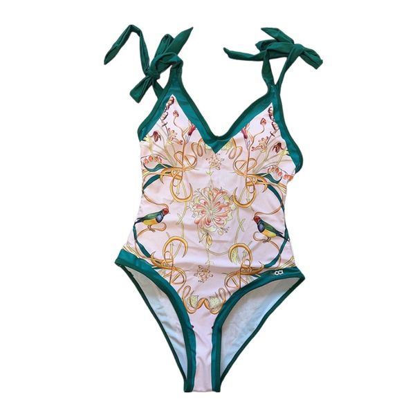 Diseñador de bikini para mujeres traje de baño One Piece Swimside Beach Sexy Flower Pattern