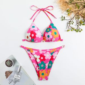 Bikini femme Fleur Fragmentée Mode À Lacets Maillots De Bain Designer Petits Maillots De Bain Frais