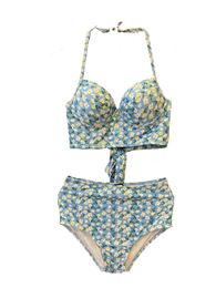 Bikini femme Sexy floral Cel Designer deux pièces maillot de bain ensembles lettre taille moyenne coussinets en polyester maillot de bain push-up taille haute maillots de bain maillots de bain de plage