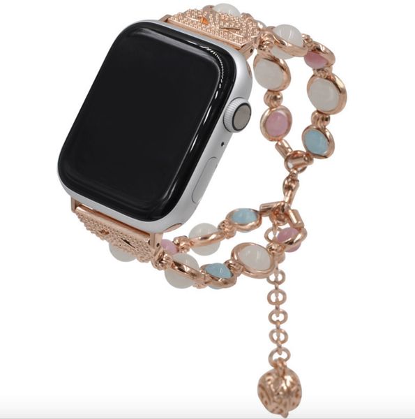 Bracelet en cristal de diamants scintillants pour femmes pour Apple Watch Band Seies 4 44mm 40mm Dragonne Bracelet de montre Ceinture