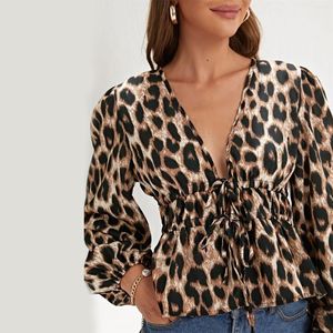 Blouses pour femmes 2022 été Kimono mince manches bouffantes en mousseline de soie Cardigan Sexy léopard tunique chemise femmes manteau femme Protection solaire haut de pansement