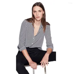 Damesblouses 2023 18 mm zijden blouse top dames hoge kwaliteit moerbei shirt zomer lente dame kleding