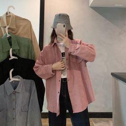 Blusas de mujer 2023 de pana de manga larga blusa abotonada para mujer estilo coreano ropa de otoño cárdigan ropa Y2k 2000s Streetwear