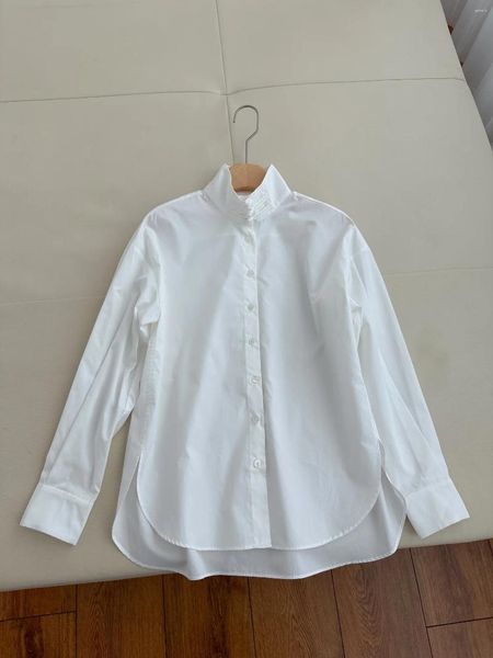 Blusas de mujer 2023 camisa blanca con botones chinos sexis de manga larga a la moda 1125