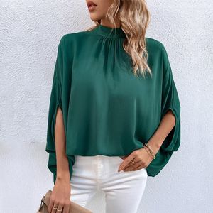 Blouses Femmes 2023 Mode Été Lâche Pour Femmes Tops Manches Chauve-Souris À Lacets Chemise En Mousseline De Soie Irrégulière Blusas Para Mujer Élégant 25631