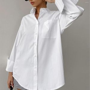 Dames Blouses 2023 Losse Lange Mouwen Vrouw Katoen Wit Button Up Tops Vrouwen Casual Turn Down Kraag Shirt Vrouw