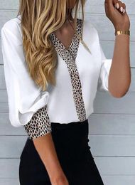 Chemisiers pour femmes 2023 Style à prix d'usine Mode pour femmes Chemise à manches longues Femme Imprimé léopard Couture Top