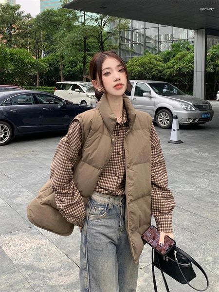 Blusas para mujeres 2023 Invierno Fashion Corea Cotton Coat Alagal Vest Camiseta de tanque Kam Camisa informal