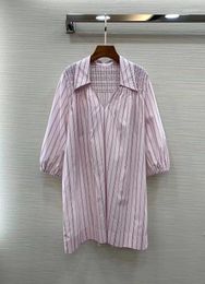 Blusas femininas 2023 moda feminina manga longa sexy casual plissado listras verticais em linha reta solta média e camisa superior 0224