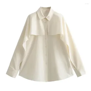 Damesblouses 2023Falbala-shirt Dames Office-knopoverhemden voor Franse elegante dame met lange mouwen en