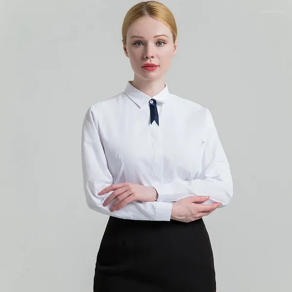 Blouses pour femmes 2024 automne petit col carré chemise mince à manches longues minceur foncé patte de boutonnage femmes d'affaires