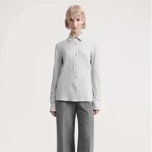 Blusas para mujeres 2024 Camisa de punto del algodón de algodón de verano Top Heather Gray