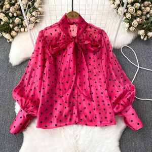 Blusas de Mujer, blusa reductora de edad para Mujer, camisas holgadas con mangas acampanadas y lazo, Blusas Elegantes Para Mujer, Blusas elegantes Para Mujer coreanas