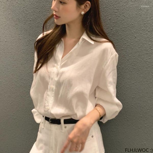 Blouses pour femmes chemises climatisées japonaises coréenes Flhjlwoc Preppy Style Femmes Girls Date Single-Breasted Button Retro Vintage Blouse