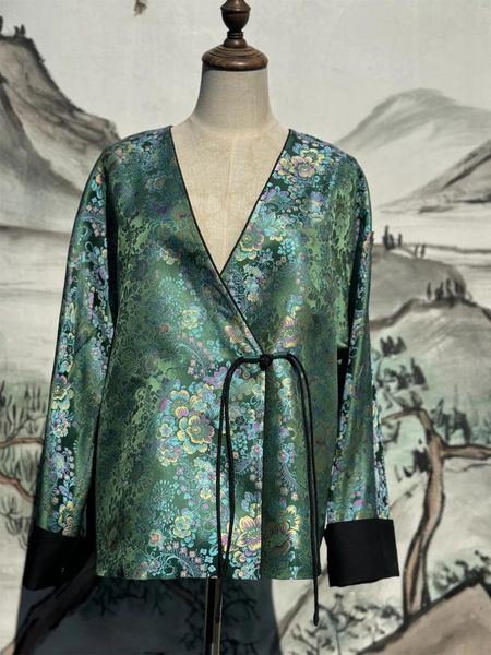 Robe chinoise chinoise en soie pour femmes, chemisiers pour femmes, tenue de mariage personnalisée, tenue de printemps, broderie, détails culturels chinois