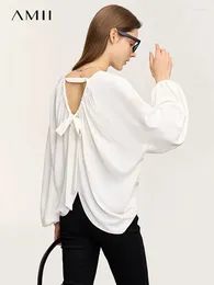 Blusas de mujeres amii minimalismo camisas de gasa francesa para mujeres 2024 manga de corbata de tina de primavera de primavera blusa de moda sin fragmento 12441014