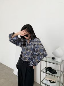 Chemisiers pour femmes automne produit rétro chemise à revers fleuri lâche décontracté minceur imprimé à la mode Blouse femme tendance
