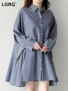 Blouses pour femmes Batwing Sleeve Fashion Design Long Shirt Striped pour femmes Loose décontractée vintage 2024 Vêtements CP1963