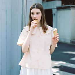 Dames blouses bebobsons Harajuku ijs geborduurd shirt met korte mouwen zomers met een enkele borsten bovenste blusas mujer de moda 2023