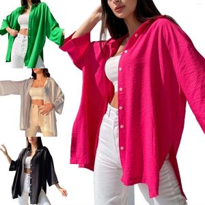 Blouse blouse voor vrouwen met dames loslopende mouwen lente en zomer comfortabele casual solide kleur dames wandeluitrusting tops voor vrouwen